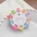 10-piece set of mini flower hair clips in various glittery macaron jelly colors - Nine-Petal Chrysanthemum (1.5cm, 10 Pieces)