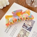 Pinza para el pelo extra grande de acetato con patrón de mosaico para pelo grueso - Grande (13CM) / Multicolor
