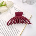 Matte burgundy large hair claw clip for thick hair, French minimalist style hair clamp - Burgundy