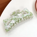Grande pince à cheveux en acétate avec motif marbré vert et blanc pour cheveux épais - Grand (13CM) / Vert Marbré