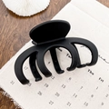 Matte black octopus-style large hair claw clip for thick hair shown on white canvas - Matte Black 10CM