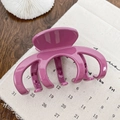 Pinza per capelli in plastica viola prugna lucida con design a denti multipli su tela bianca - Rosso Rosa 10CM