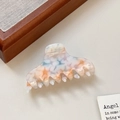 Kleine acetaat haarklem met kleurrijk marmerpatroon voor dagelijkse haarstyling - Milaan Beige