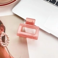 Pinza per capelli rettangolare rosa pallido effetto marmo per acconciature eleganti - Magenta 5CM