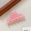 Pink translucent acetate hair claw clip for side hair styling in macaron color tone - 6cm / Jelly Pink