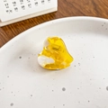 Mini pinza de pelo de corazón en acetato con patrón jaspeado amarillo y blanco - Amarillo Piña