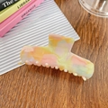 Pinza per capelli elegante in acetato con motivo marmorizzato pastello da donna - 8.5cm / Multicolore Chiaro