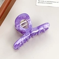 Pince à cheveux en acétate avec motif marbré violet et finition polie élégante - Violet Bijou / 8cm