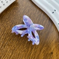 Small acetic acid hair claw in purple and white marble pattern butterfly clip for women - Shell Purple
