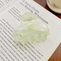 Light green heart-shaped acetate hair claw clip with a frosted translucent finish - Jelly Green