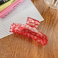 Grande molletta per capelli in acetato con trama marmorizzata rossa e bianca chic - 8.5cm / Rosso Bolla