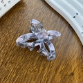 Hollow butterfly hair claw clip with purple marble acetate texture for women - Gemstone Grey
