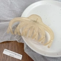 Pinza de pelo de pulpo grande crema para cabello grueso en acetato translúcido - Blanco Gelatina