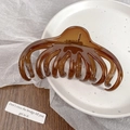 Pinza para el pelo de pulpo marrón translúcido con acabado brillante para pelo grueso - Caramelo
