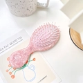 Brosse à cheveux massante en acétate rose marbré pour enfants et femmes élégantes - Compact & Portable / Rose Sakura
