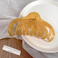 Translucent amber octopus hair claw clip with multi-tooth design for thick hair - Jelly Orange