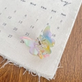 Sweet butterfly hair claw clip with colorful pastel watercolor texture in resin - 3.2cm / Multicolor