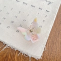 Small butterfly hair claw clip in gradient macaron colors with gold metal spring - 3.2cm / Light Multi-color