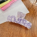 Elegant purple marbled acetate hair claw clip for French style updo hairstyles - 8.5cm / Light Purple