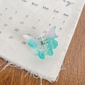 Pince à cheveux papillon avec dégradé vert menthe et rose en acétate doux - 3.2cm / Vert iridescent