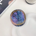 Handyhalterung mit Sternenhimmel-Harz und goldgerahmtem Sternbild-Design in Lila - Steinbock 5cm