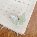 Pince à cheveux papillon douce avec motif en marbre vert et blanc en acétate chic - 3.2cm / Vert Marbré