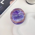 Support de téléphone en marbre violet avec bordure dorée vintage et motifs de constellations - Taureau 5cm