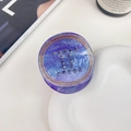 Pince à cheveux marbre violet avec motif constellation cristal et bordure dorée - Gémeaux 5cm
