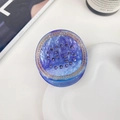 Support téléphone marbre étoilé avec strass violets et cadre doré sur un plateau chic - Cancer 5cm