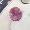 Pince à cheveux marbrée violette avec bordure dorée et cristaux brillants intégrés - Lion 5cm