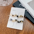 Zweiteiliges Set gewellter Haarspangen mit Schildpatt-Acetat und goldener Metallbasis - 7cm / Beige Schildpatt