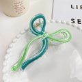 Pinza para el pelo con lazo de acrílico transparente y ondas verdes y cerceta - 13cm / Verde Hierba