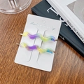 Gradient acetate wave hair clips with gold label on display card for women - 7cm / Multicolor