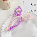 Pinza de pelo mariposa grande con elegantes patrones de remolinos en morado y rosa - 13cm / Rosa Púrpura