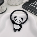 Elastico per capelli a forma di panda con corda nera e finitura in acetato lucido - Panda Ciao