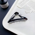 Sleek gunmetal triangular hair claw clip with metallic finish for medium long hair - Triangle Gun Black