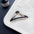 Minimalist liquid silver hollow triangle metal hair claw clip for elegant styling - Triangle-Silver