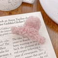 Pinza de pelo de felpa rosa claro para otoño e invierno con textura suave de piel sintética - Rosa crema