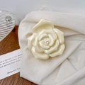 Pinza per capelli a rosa vintage francese bianco crema con finitura lucida elegante - Bianco Crema