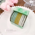 Set de 9 gomas de pelo sin costuras en verde menta y oliva en caja de regalo jaspeada - Color de Campo