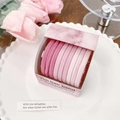 Pack de 9 gomas de pelo sin costuras de alta elasticidad en degradado rosa cereza - Cerezo de Primavera