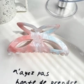 Pinza per capelli a farfalla in acetato marmorizzato rosa e blu con design traforato - Blu Rosso Scintillante 10.5CM