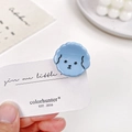 Graziosa molletta per capelli a cane blu chiaro in acetato su cartoncino bianco - Blu Crema / 2.5cm