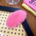 Lindo clip de pelo de felpa rosa fluorescente con textura suave para mujer en otoño - Rosa Fucsia 9CM