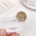 Cute brown teddy dog acetate hair claw clip on brand display card for women - Creamy Brown / 2.5cm