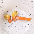 Handgefertigte orangefarbene Schmetterlings-Haarklammer mit Kristallen für Damen - Orangegelb