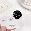 Cute black puppy hair clip in acetate finish with minimalist cartoon design - Black / 2.5cm