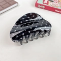 Halloween claw clip in black with white skull prints for women gothic hair style - Black Skull