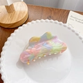Colorful macaron acetate hair claw clip with marble texture for elegant styling - Cloud 10.5cm