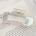 Pinza per capelli rettangolare iridescente con finitura perlata su libro d'epoca - Rettangolare 10CM
